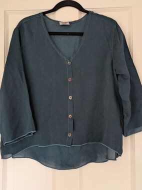 Vintage CLICK Flowy Cupro Lagenlook Cupro Top Sz L